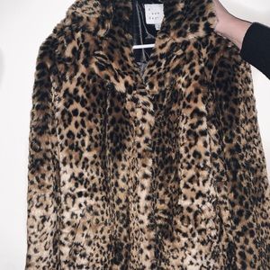 A New Day Leopard Faux Fur Coat